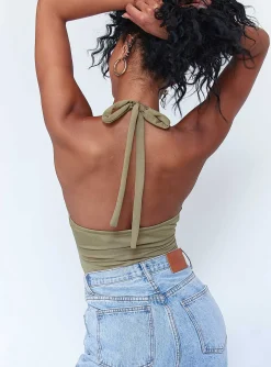 Princess Polly London Bodysuit Khaki Online