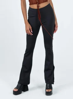 Princess Polly Long Nights Flare Pants  Black Cheap