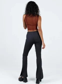 Princess Polly Long Nights Flare Pants  Black Cheap