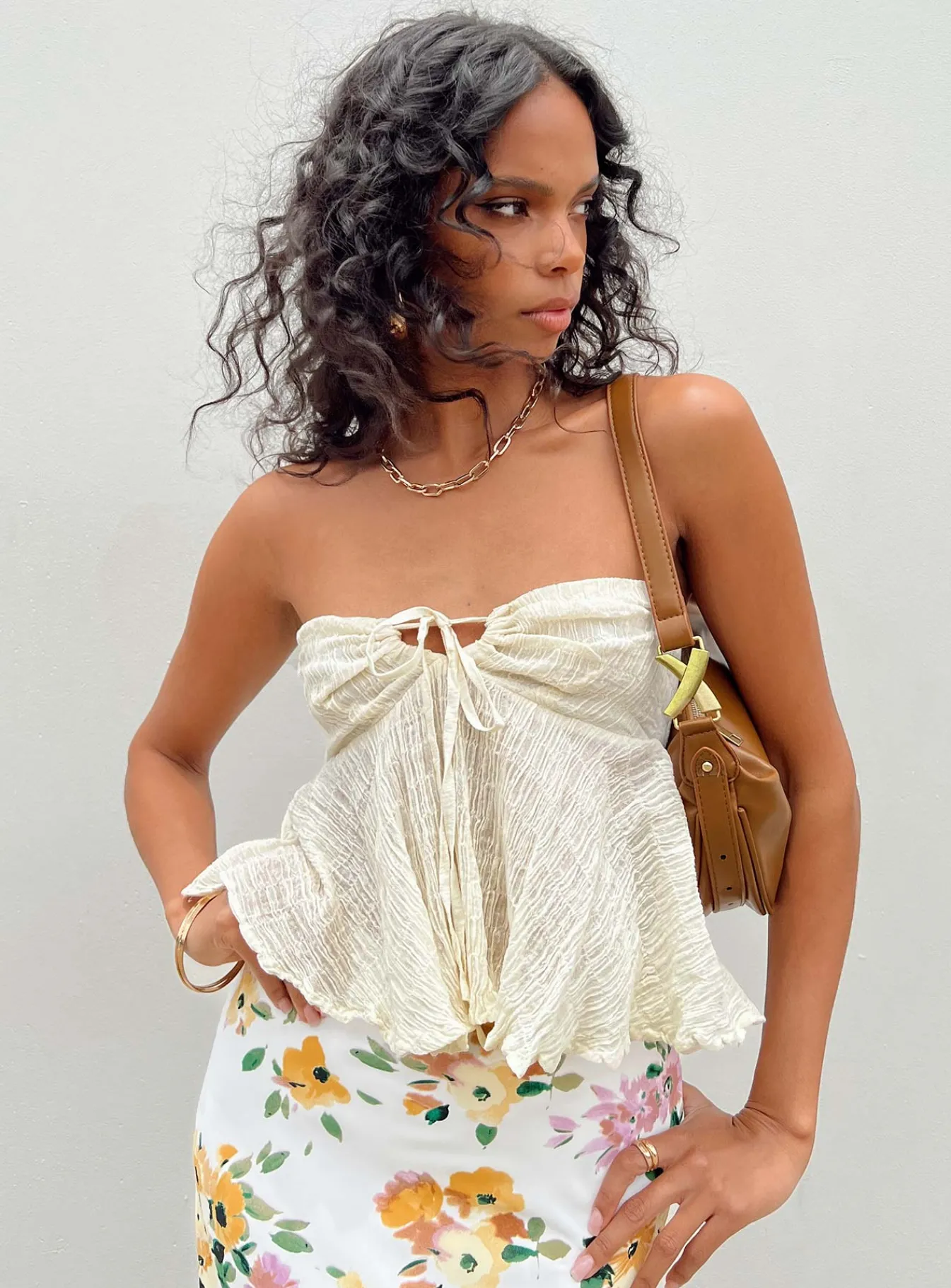 Princess Polly Long Summer Nights Top Ivory Fashion