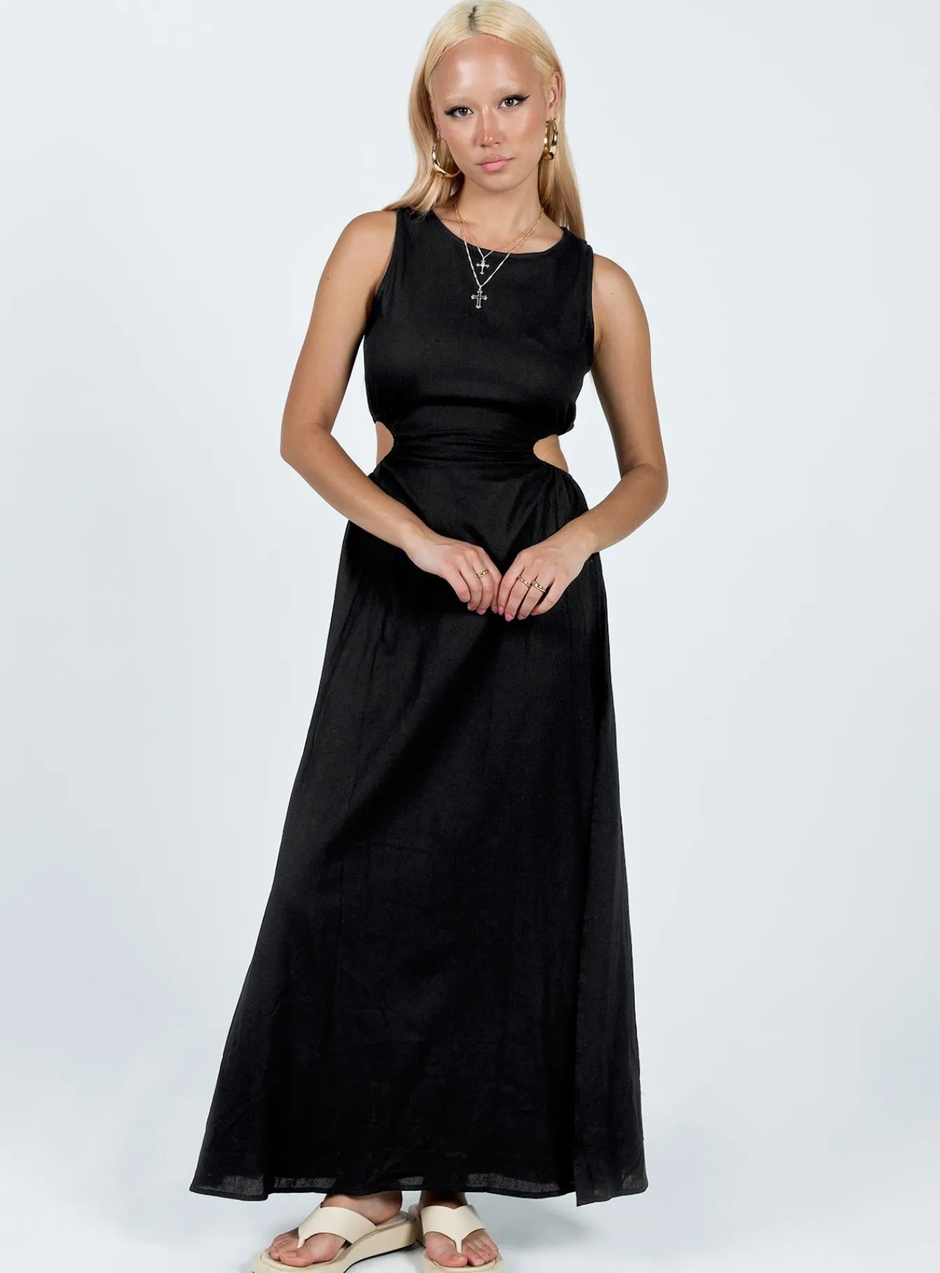 Princess Polly Lonso Midi Dress Black Sale