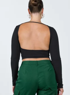 Princess Polly Look Back At It Top  Black Sale