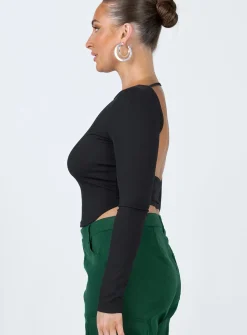 Princess Polly Look Back At It Top Black Sale