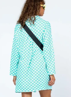 Princess Polly Loraine Shirt Mini Dresscheck   Blue Store