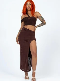 Princess Polly Lore Top Brown Discount