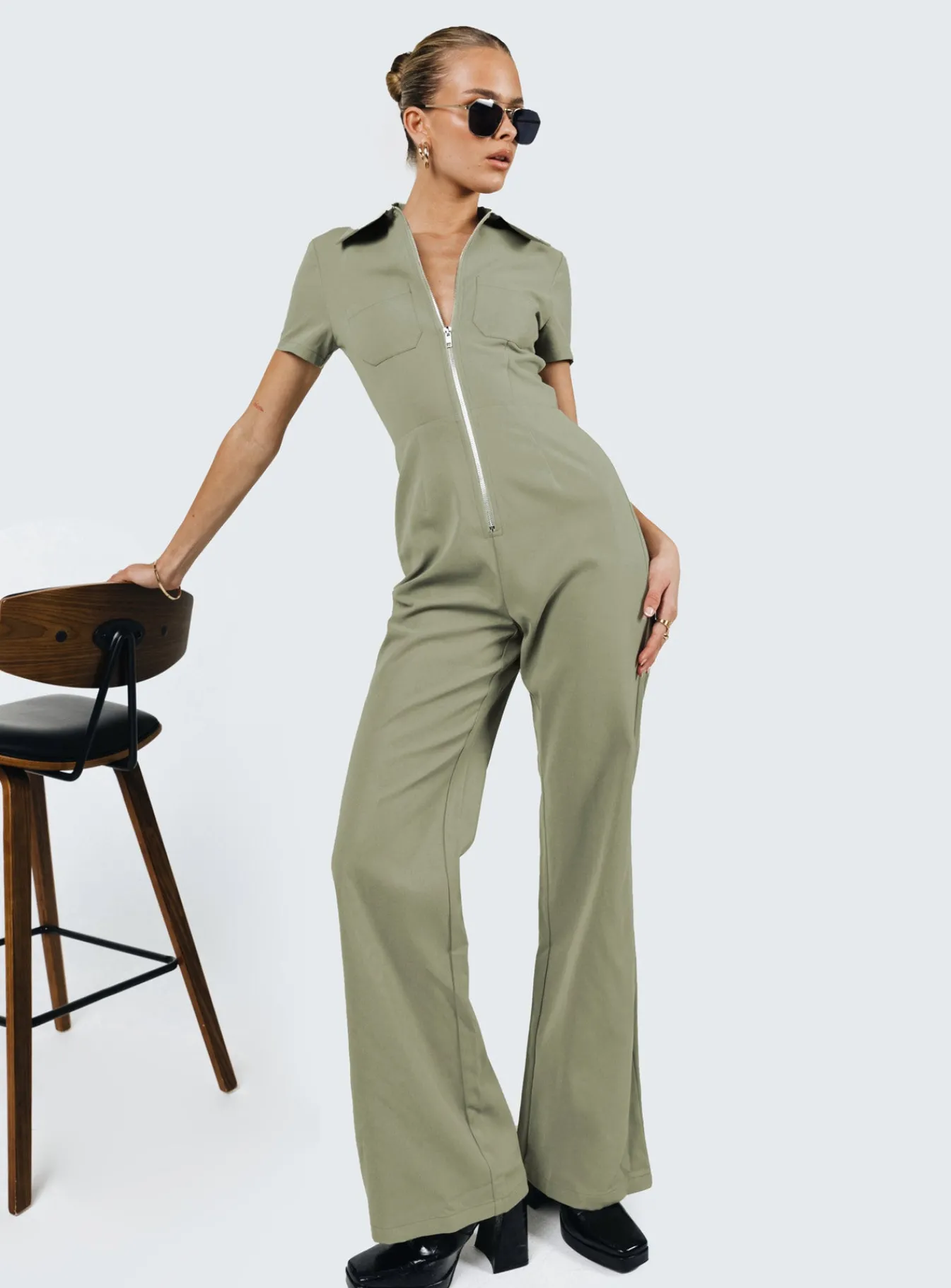 Princess Polly Loretta Jumpsuit Khaki Fashion