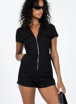 Princess Polly Loretta Romper  Black Best