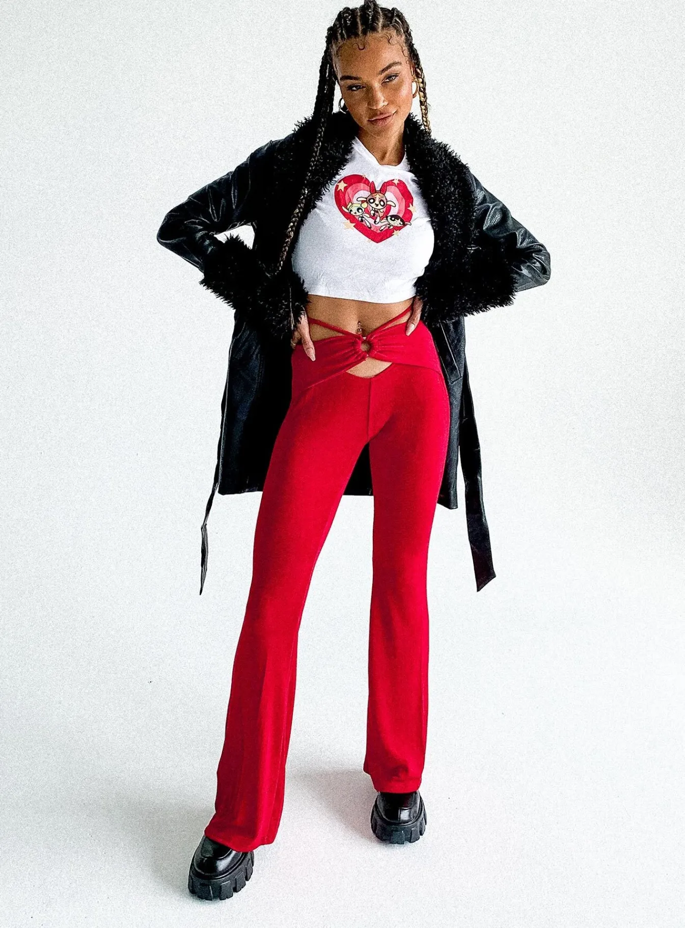 Princess Polly Loriella Flare Pants Red Discount