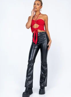 Princess Polly Loriella Ring Detail Crop Top  Red Hot