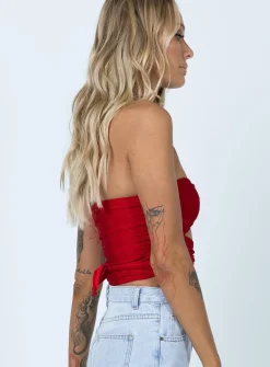 Princess Polly Loriella Ring Detail Crop Top  Red Hot