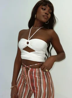 Princess Polly Loriella Ring Detail Crop Top  White Flash Sale