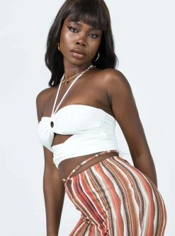 Princess Polly Loriella Ring Detail Crop Top  White Flash Sale
