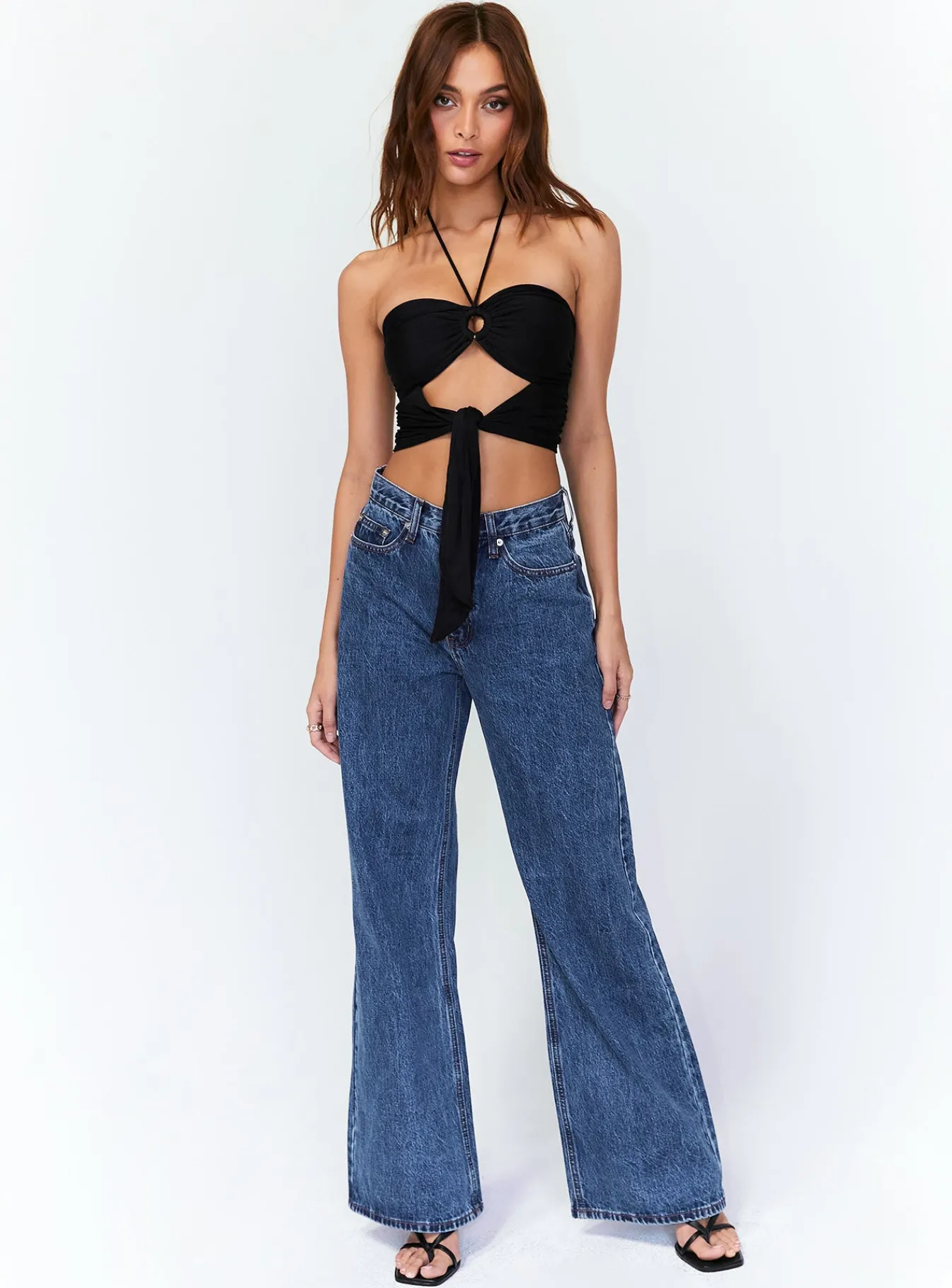 Princess Polly Loriella Ring Detail Crop Top Black Online