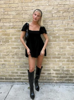 Princess Polly Lorna Romper  Black Clearance