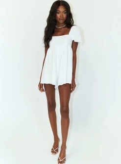 Princess Polly Lorna Romper  White Shop