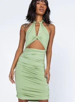 Princess Polly Lorraine Mini Dress  Green Clearance