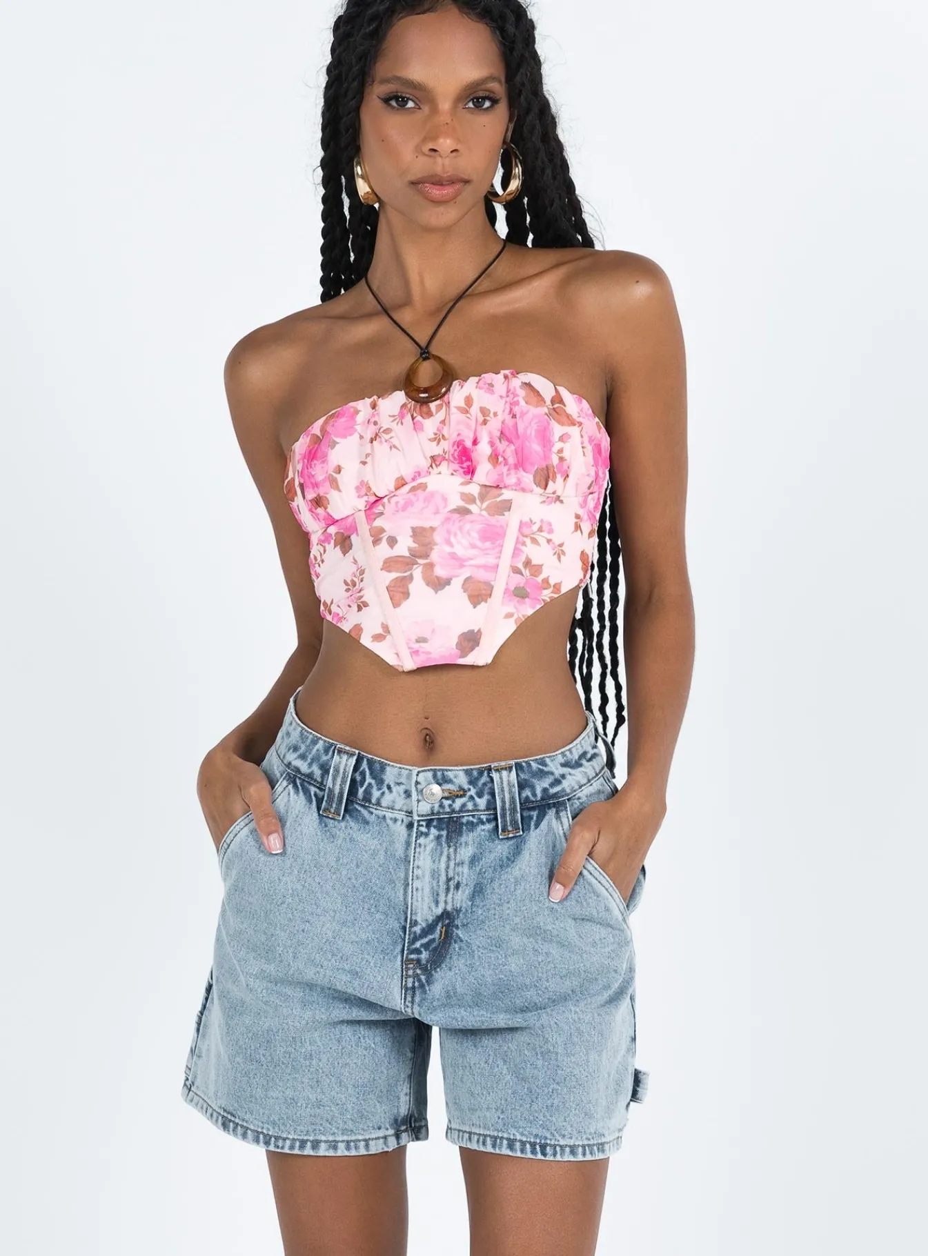Princess Polly Lou Carpentershorts Light Wash Denim Flash Sale