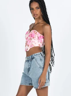 Princess Polly Lou Carpentershorts Light Wash Denim Flash Sale