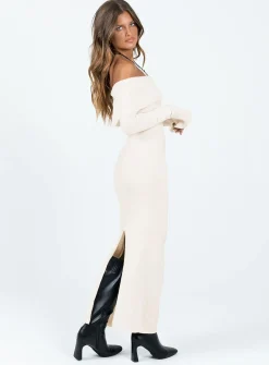 Princess Polly Louden Off The Shoulder Maxi Dress  Cream Best