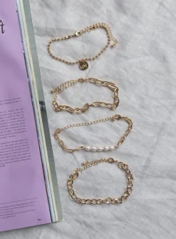 Princess Polly Love &Amp; Let Go Bracelet Set Gold New