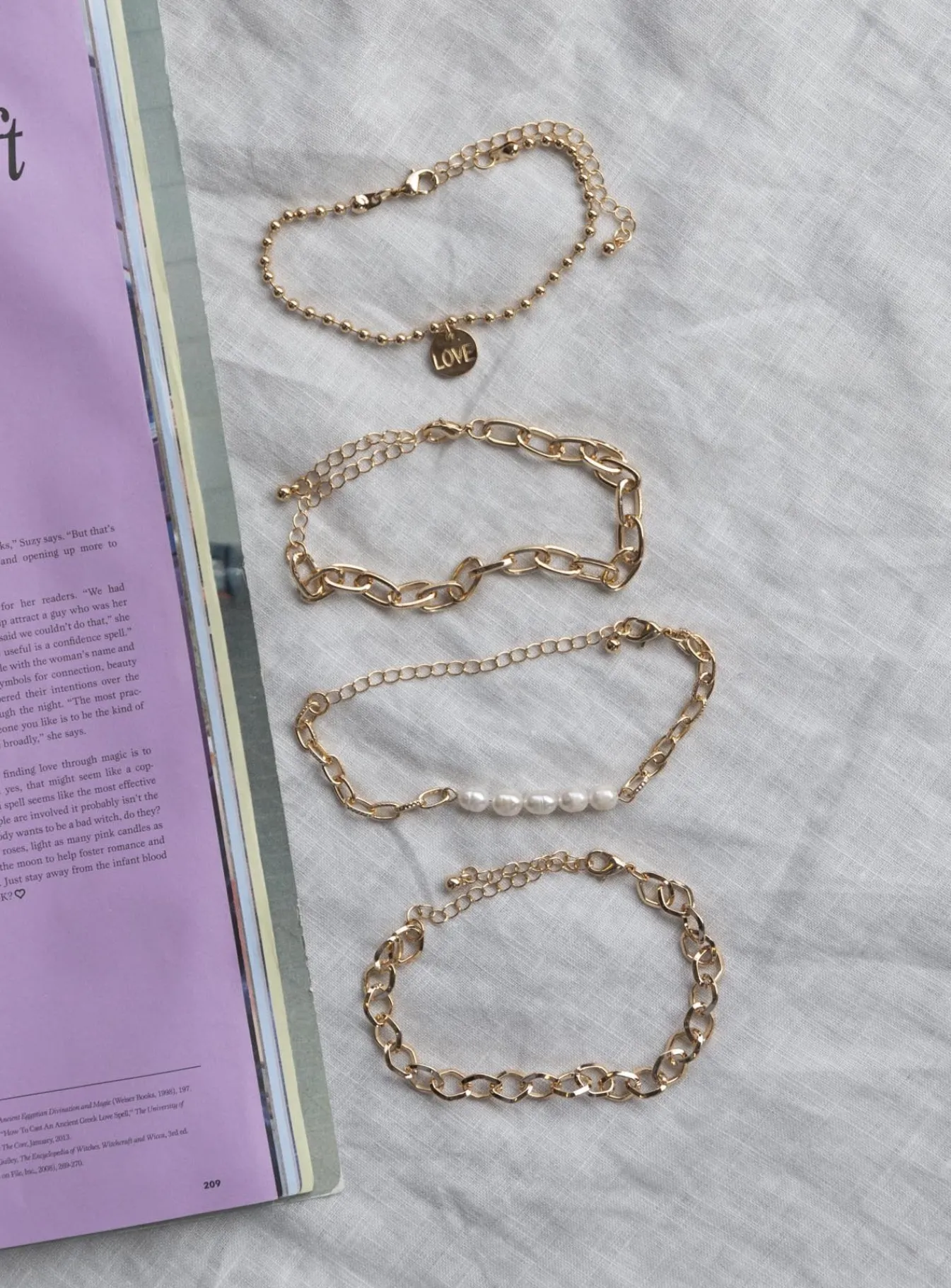 Princess Polly Love &Amp; Let Go Bracelet Set Gold New