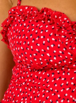 Princess Polly Love Birds Mini Dress  Red Shop