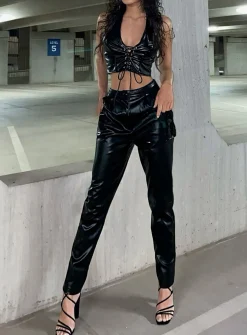 Princess Polly Love Club Pants Black Sale