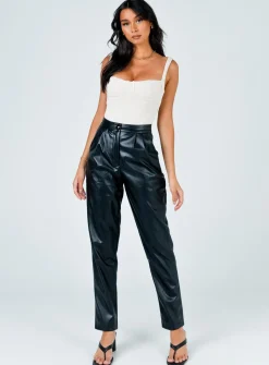 Princess Polly Love Club Pants Black Sale