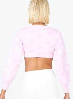Princess Polly Love Galore Cropped Cardigan  Pink Best