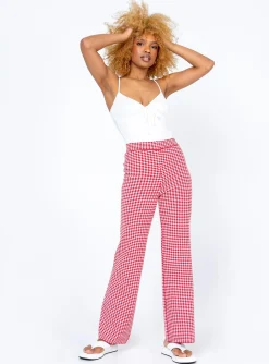 Princess Polly Love Galore Pants Red/White Online