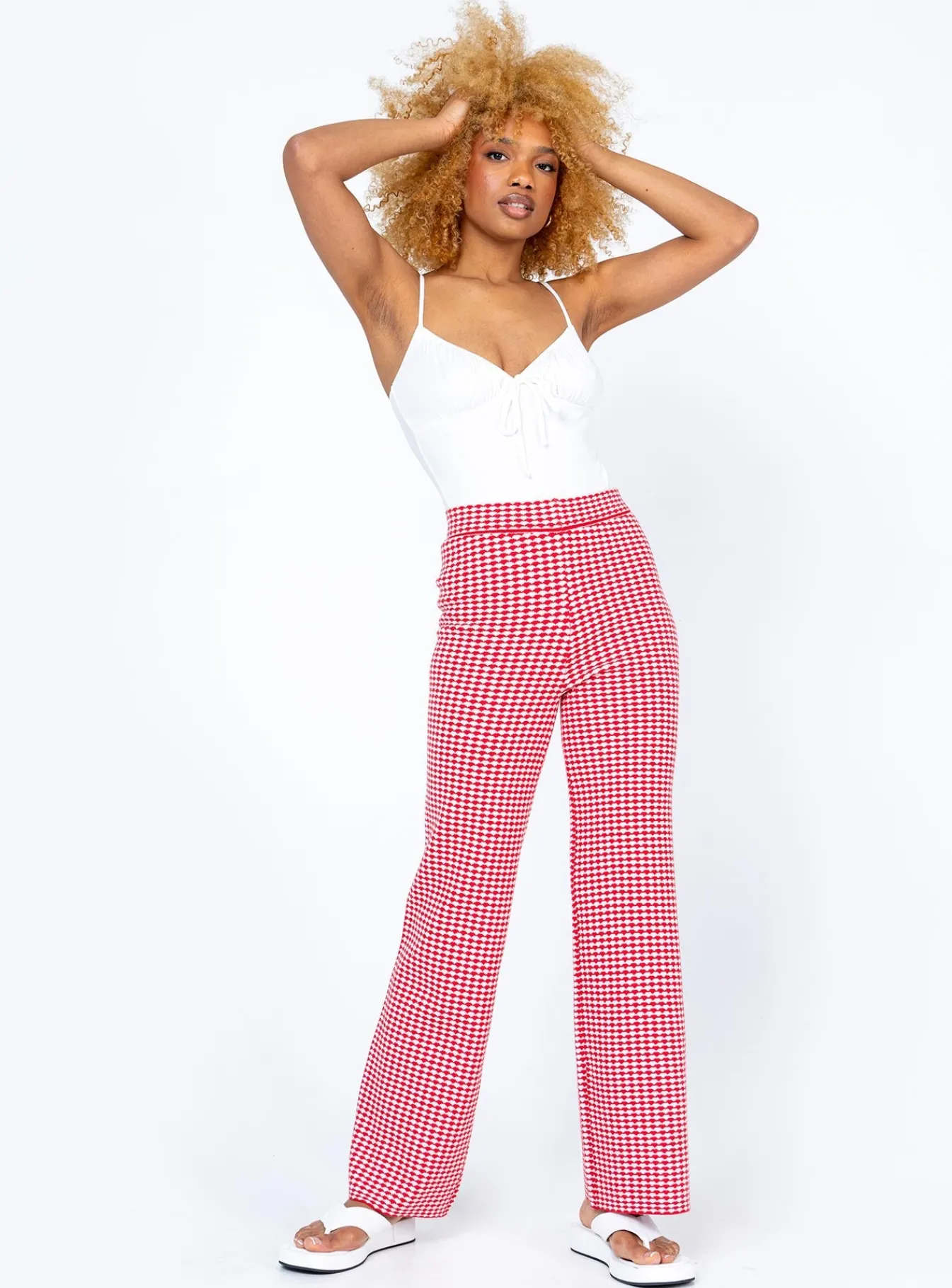 Princess Polly Love Galore Pants Red/White Online
