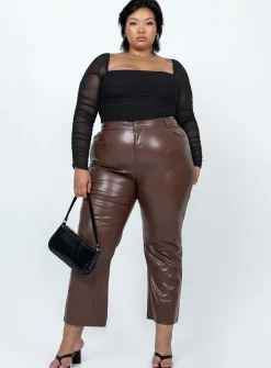 Princess Polly Love Lies Pantscurve   Brown Cheap