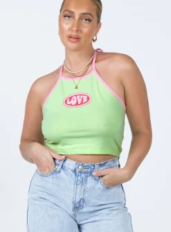 Princess Polly Love Me Harder Top Green Cheap