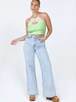 Princess Polly Love Me Harder Top Green Cheap