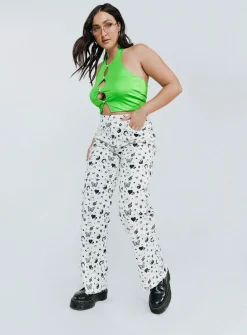 Princess Polly Love Me Not Denim Jeans  White Shop