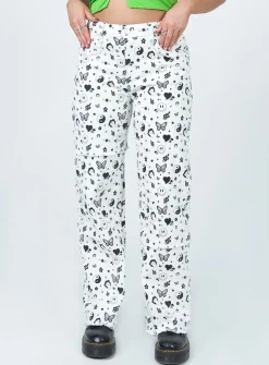 Princess Polly Love Me Not Denim Jeans  White Shop