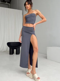 Princess Polly Lowell Maxi Skirt Grey Shop