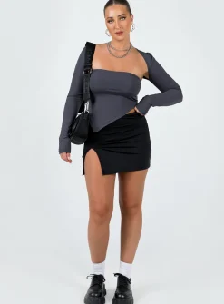 Princess Polly Lowell Mini Skirt Black Hot