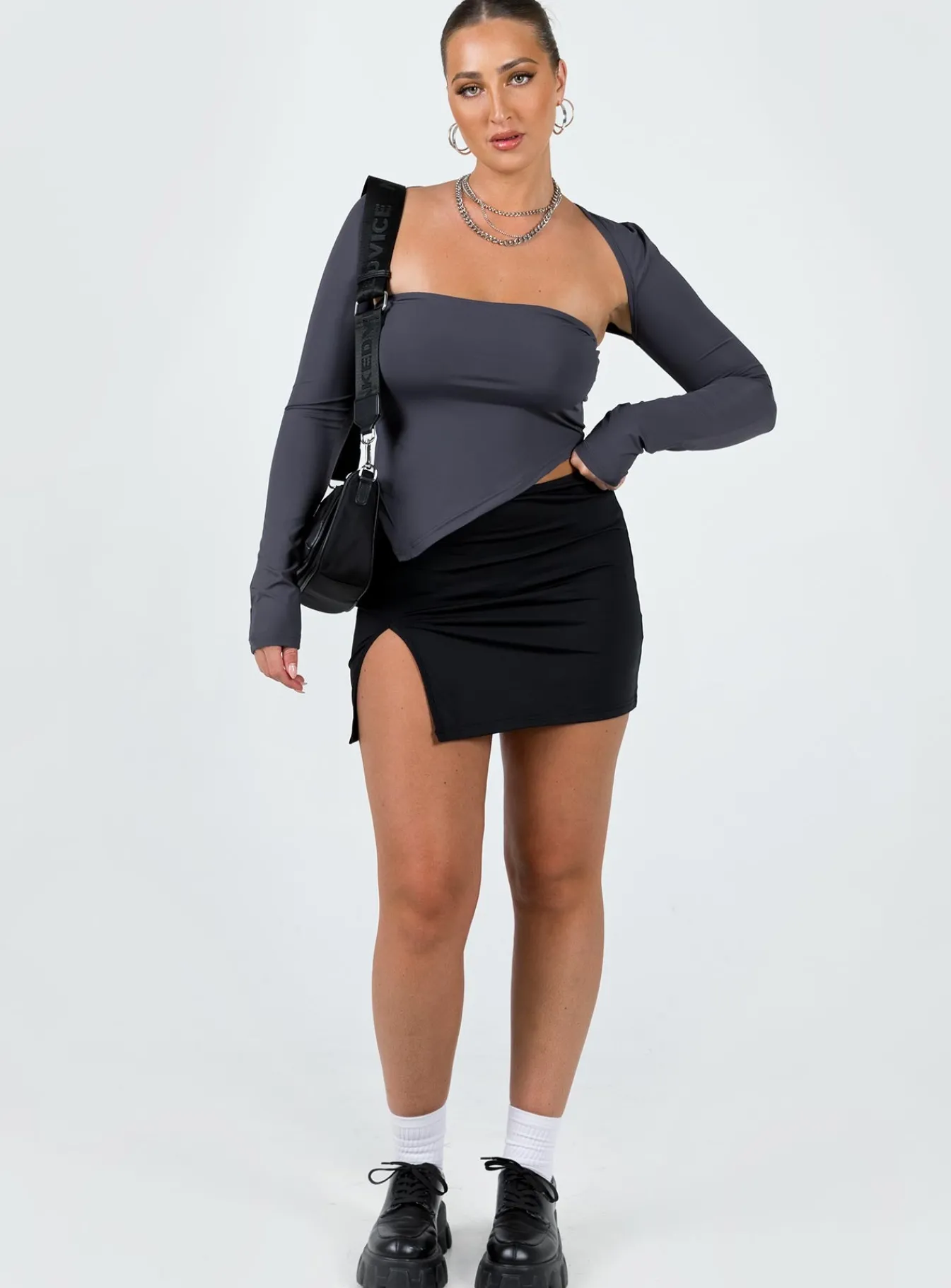 Princess Polly Lowell Mini Skirt Black Hot