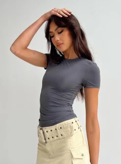 Princess Polly Lowell Top  Grey Fashion