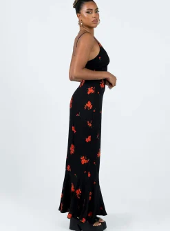 Princess Polly Lucan Maxi Dress Black / Red Flash Sale