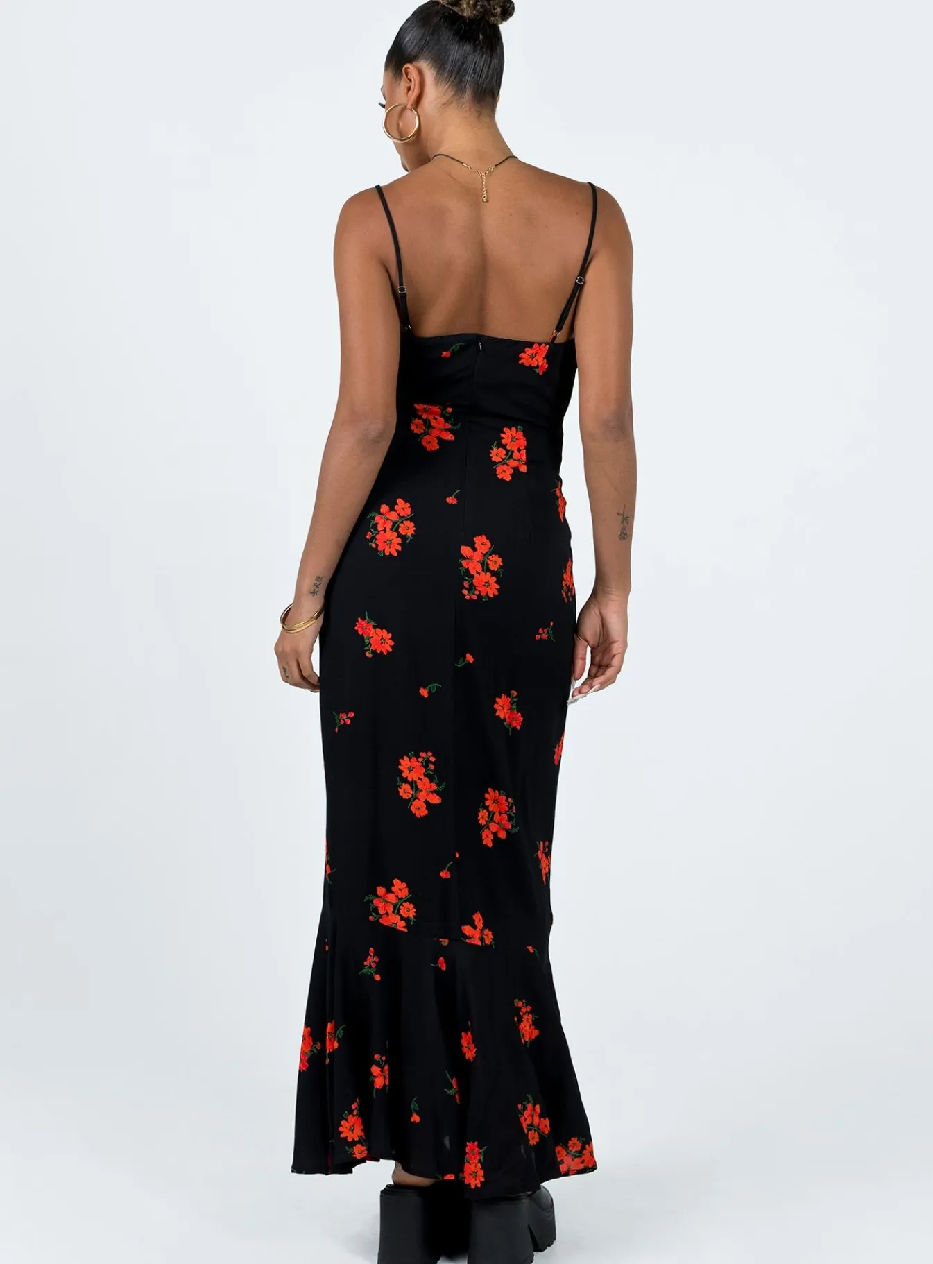 Princess Polly Lucan Maxi Dress Black / Red Flash Sale