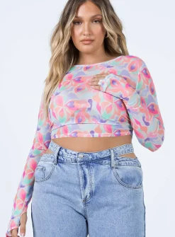 Princess Polly Lucas Long Sleeve Top Multi Hot