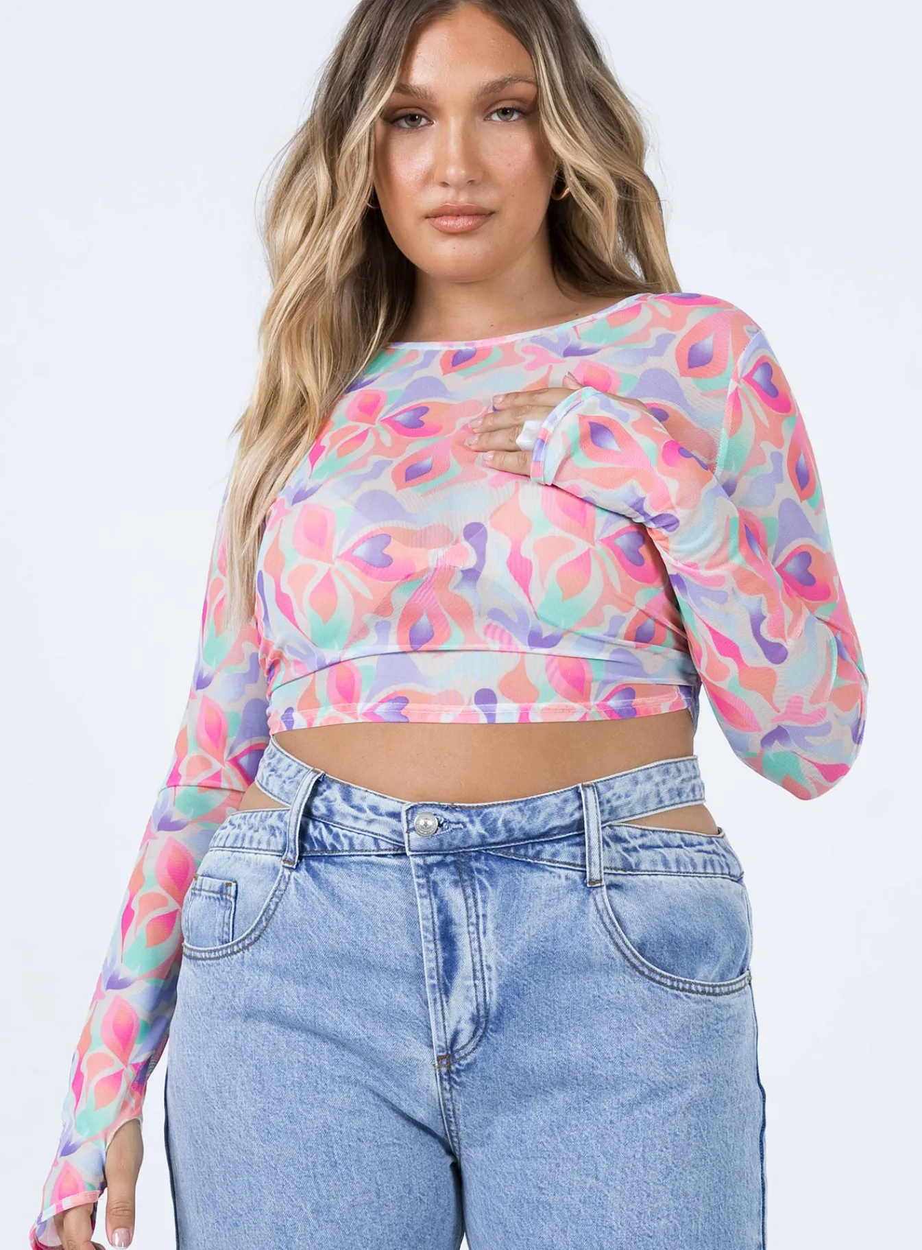 Princess Polly Lucas Long Sleeve Top Multi Hot