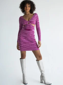 Princess Polly Lucia Cut Out Mini Dress  Purple Fashion