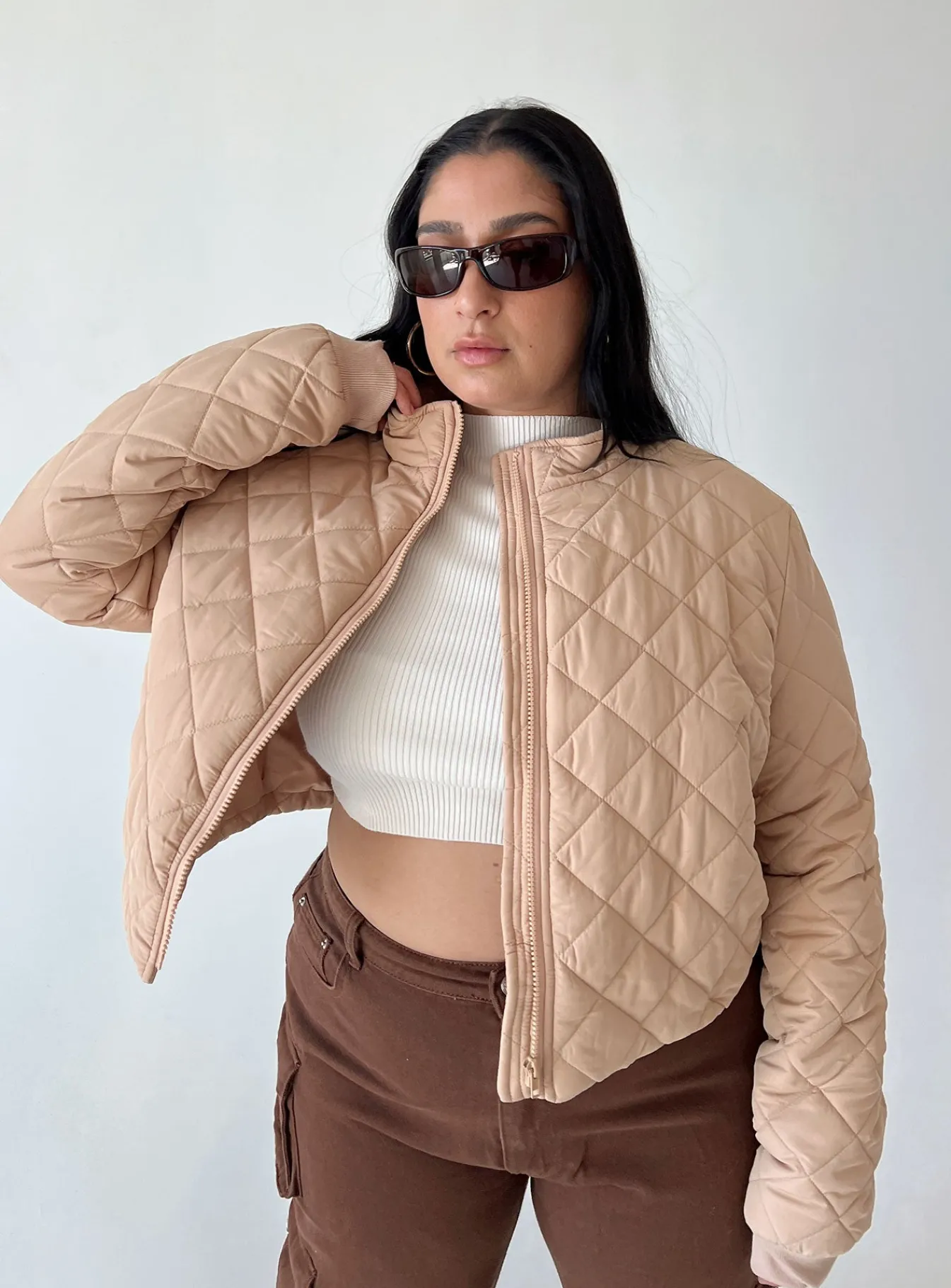 Princess Polly Lucia Jacketcurve Beige Clearance