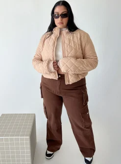 Princess Polly Lucia Jacketcurve   Beige Clearance