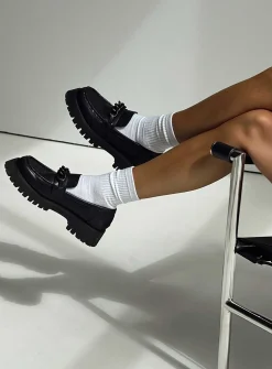 Princess Polly Lucille Loafer  Black Cheap
