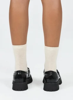 Princess Polly Lucille Loafer Patent Black Clearance
