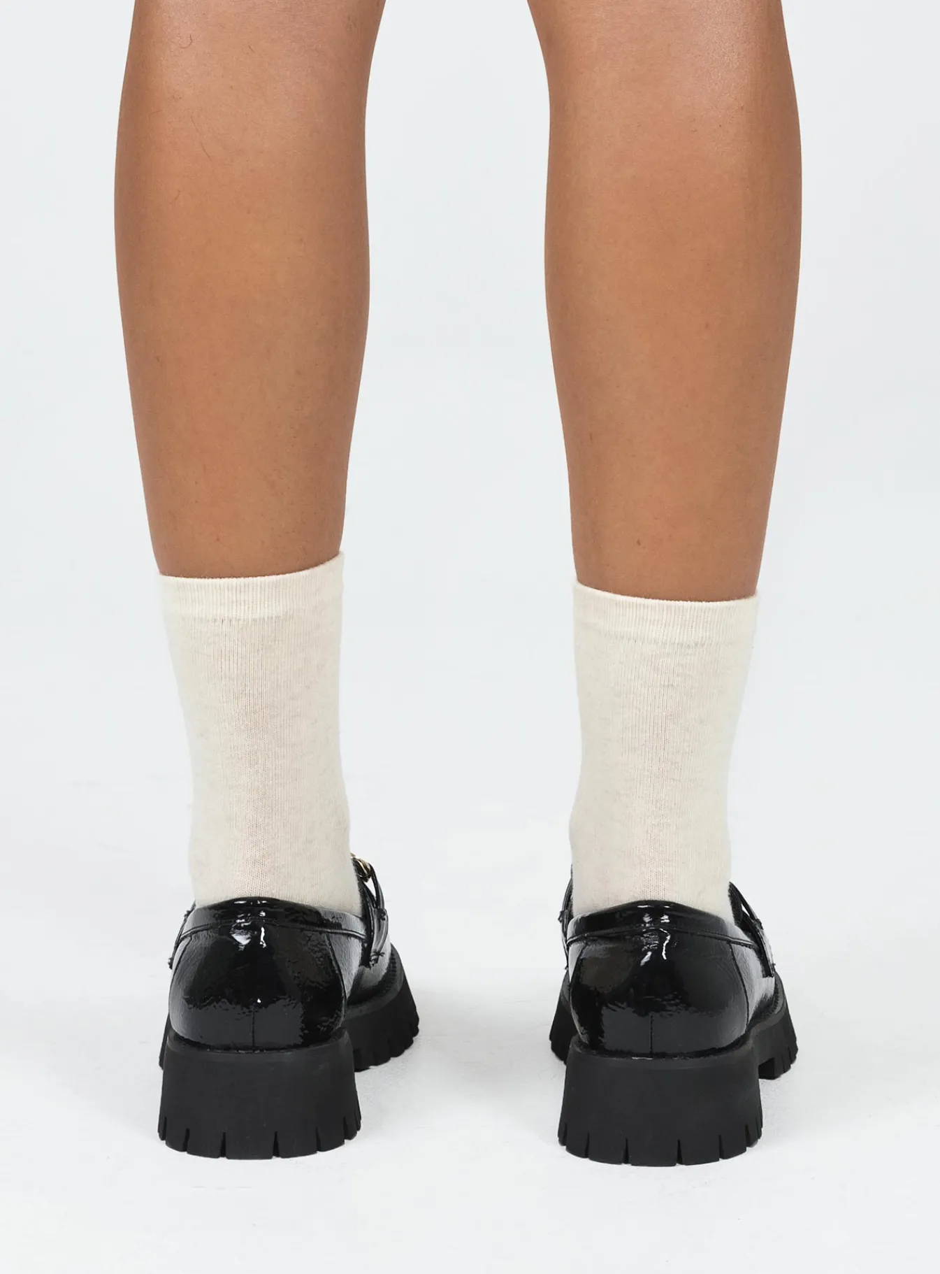 Princess Polly Lucille Loafer Patent Black Clearance